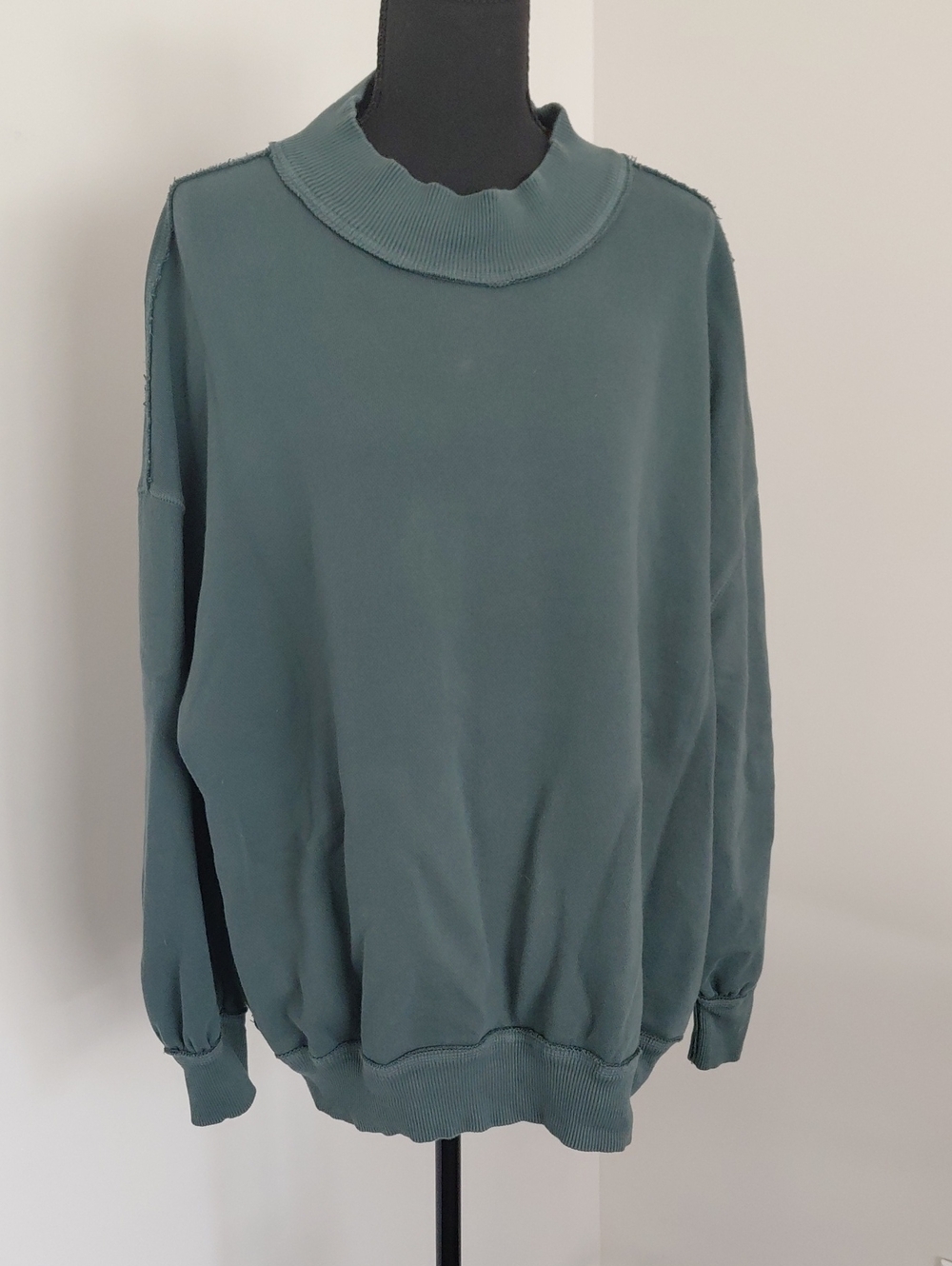 We The Free Palm Springs Turtleneck Sweatshirt Rainforest Green Small